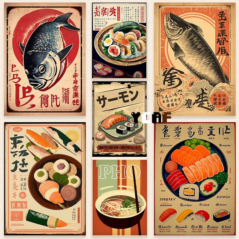 Japanese Lifestyle And Food - Póster de comida japonesa Vintage, impresión