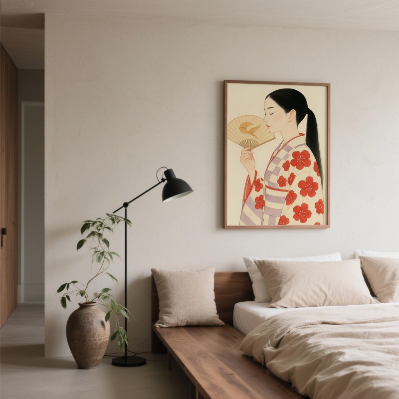 Monte Fuji & Crane Impresión d - Japanese Lifestyle Home reseña y precio